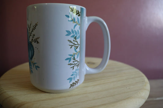 Blue pumpkin mug